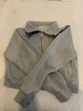 Target Gray Half-Zip Cropped Sweatshirt